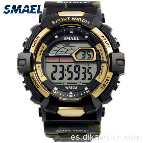 SMAEL Reloj deportivo casual para hombre Pantalla LED impermeable